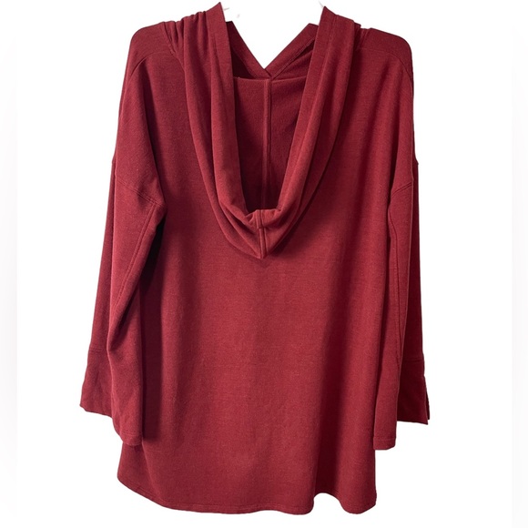 Soft surroundings Extra Soft Pullover Hooded 3/4 SL Sweater With Pockets Size PS - Picture 3 of 10